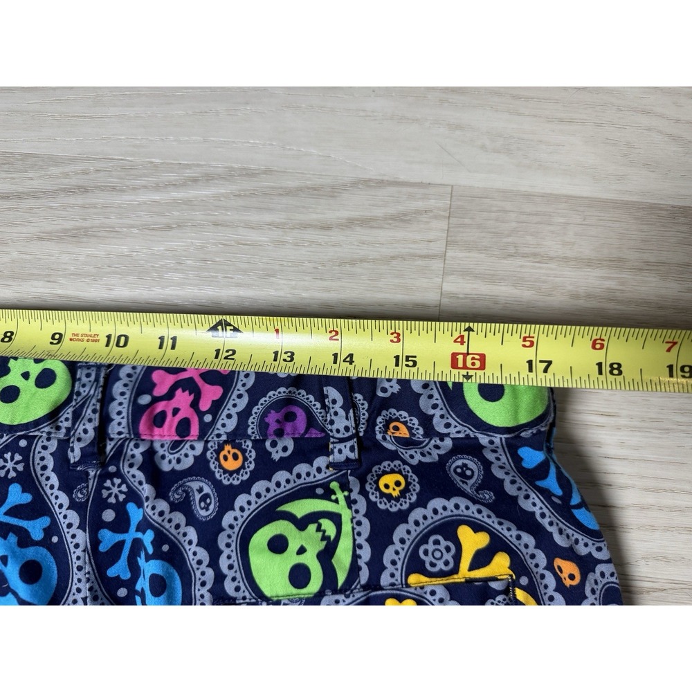 Loudmouth Golf Pants 38 x 29 Men Paisley Skull Crossbones Colorful Cotton Spandx - Picture 5 of 7